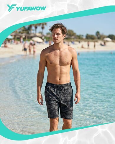 9 Inches Men Swim Trunks with Mesh Lining Quick Dry Breathable for Beach Cruise Travel Pool in Saudi Arabia
