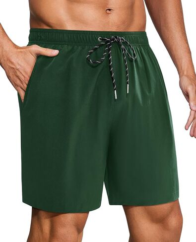 Gleeease Mens Bathing Suit 7 inch Inseam Mens Swim Trunks Mesh Liner Lined Quick Dry Stretch Drawstring Pockets Beach Pool in Kuwait