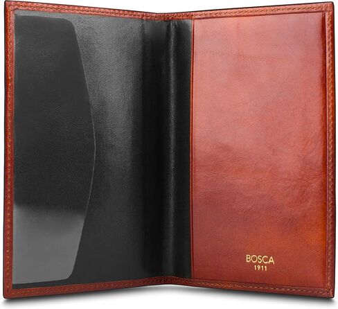 Bosca Old Leather Passport Holder For Men & Women - RFID Blocking, Travel Passport Wallet With Classic Finish, Gift Packaging Included Cognac in Kuwait