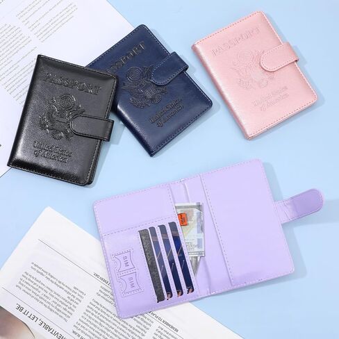 4 قطع من حامل جواز السفر لأساسيات الرحلات البحرية، جلد البولي يوريثان المقاوم للماء RFID، غطاء محفظة، غطاء جواز السفر، هدايا السفر للنساء والرجال والأسرة in Kuwait