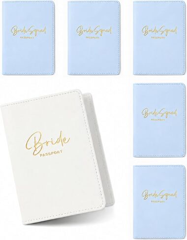 Bride Squad Bridesmaid Proposal Gifts 6 PCS Passport Holder For Travel, Bachelorette Party Favors,Bridal Shower Gifts, Travel Essentials in Saudi Arabia