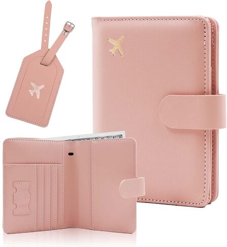 Melsbrinna Rfid Passport Holder for Travel women/Men Set Travel Suitcase Tag, Cute Passport Wallet Rfid Blocking Card Slots, Rfid Passport Cover/CaseTravel Wallet (A-mossgreen) in Saudi Arabia