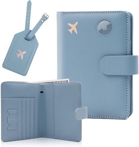 Melsbrinna Rfid Passport Holder for Travel women/Men Set Travel Suitcase Tag, Cute Passport Wallet Rfid Blocking Card Slots, Rfid Passport Cover/CaseTravel Wallet (A-mossgreen) in Saudi Arabia