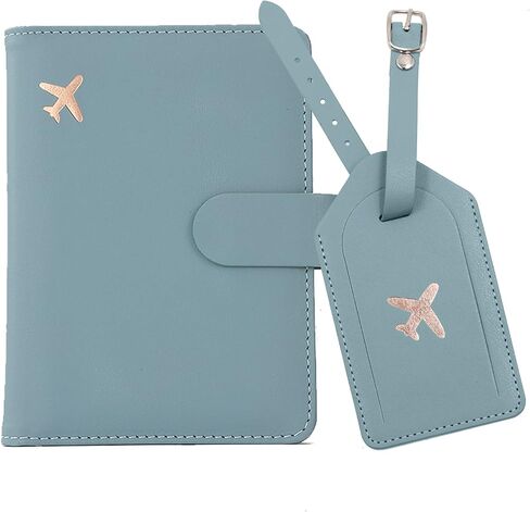 Melsbrinna Rfid Passport Holder for Travel women/Men Set Travel Suitcase Tag, Cute Passport Wallet Rfid Blocking Card Slots, Rfid Passport Cover/CaseTravel Wallet (A-mossgreen) in Saudi Arabia