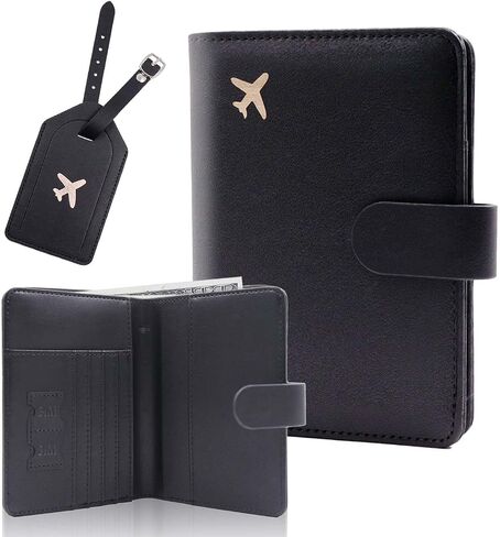 Melsbrinna Rfid Passport Holder for Travel women/Men Set Travel Suitcase Tag, Cute Passport Wallet Rfid Blocking Card Slots, Rfid Passport Cover/CaseTravel Wallet (A-mossgreen) in Saudi Arabia