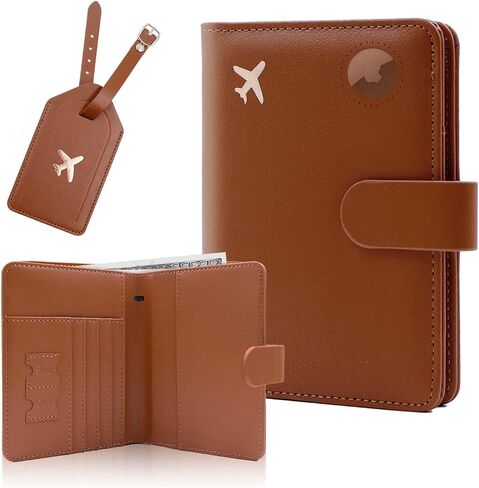 Melsbrinna Rfid Passport Holder for Travel women/Men Set Travel Suitcase Tag, Cute Passport Wallet Rfid Blocking Card Slots, Rfid Passport Cover/CaseTravel Wallet (A-mossgreen) in Saudi Arabia