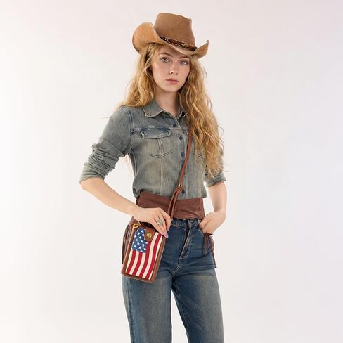 Montana West American Flag Phone Purse for Women Patriotic Crossbody Bag American Pride Cellphone Purse With Removable Strap in Saudi Arabia