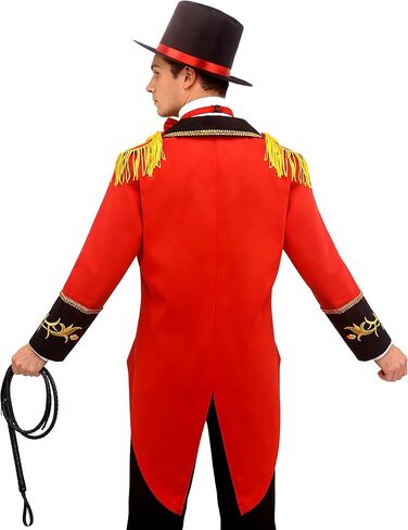 Men's Ringmaster Costume Adult Deluxe Circus Ring Master Tailcoat Jacket Outfit for Halloween Cosplay in Saudi Arabia