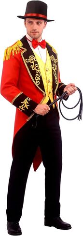 Men's Ringmaster Costume Adult Deluxe Circus Ring Master Tailcoat Jacket Outfit for Halloween Cosplay in Saudi Arabia