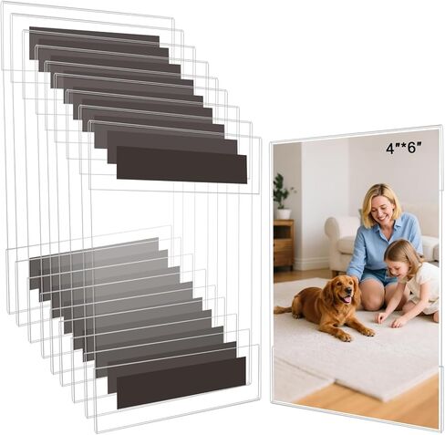 10 Pack Acrylic Fridge Magnetic Frame, 2.36x3.54 In Mini Photo Frames for Refrigerator, Refrigerator Magnets for Pictures Suitable Home, School, Office in Kuwait