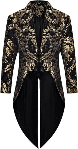 Mens Vintage Tailcoat Jacket Medieval Steampunk Frock Coat Gothic Victorian Tuxedo Jacket Halloween Costume in Saudi Arabia