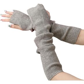 Arm Warmers,Knit Women's Long Fingerless Gloves Mitten with Thumb Hole,Warm Gloves Arm Sleeves for Women in Saudi Arabia