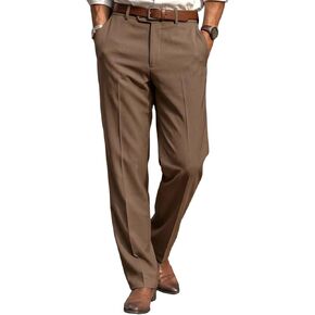 Men's Casual Business Dressy Pant High Waist Slim Straight Leg Trousers with Pockets Vintage Pleated Pant in Saudi Arabia