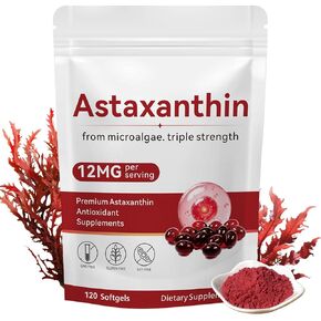 Astaxanthin 12mg, 120 Softgels, Premium Astaxanthin Antioxidant Supplement Supports Eye, Skin Health, Immune, Internal Circulation in Saudi Arabia