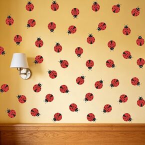 Ladybug Sticker Sheet - Red and Black, Peel and Stick Kids' Room Decor. (Ladybug wall Decal) in Saudi Arabia