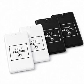 Anywhere Collection, 4 Credit Card Foot Sprays | 2 Black & 2 White Portable Cooling Sprayers, Wallet Size Travel Essentials, TSA Friendly in Saudi Arabia