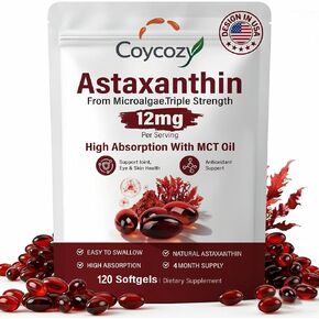 Astaxanthin 12mg Natural 120 Softgels Astaxanthin Supplement Antioxidant Support Eye Skin Health | Internal Circulation,4 Month Supply| Non-GMO,Gluten-Free,No Soy (120) in Saudi Arabia