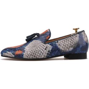 FERUCCI Handmade Men Snake Pattern with Tassel Slippers Loafers in Saudi Arabia