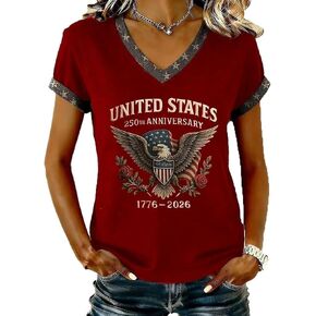250 Anniversary USA Tshirt Women USA 250th Anniversary Shirts Patriotic American Flag Eagle Tops 1776-2026 Shirt in Saudi Arabia