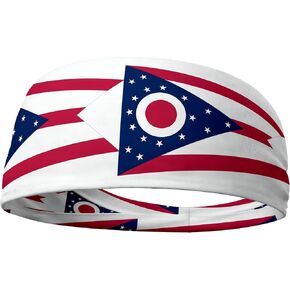 Sports Headband Unisex, Flag Pattern Sweatband for Men Women, Fashion Stretchy Moisture Wicking Hair Band Headwrap in Saudi Arabia