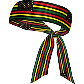 Flag Tie Headbands for Men Women, Moisture Wicking Sweatband Breathable Sports Headwrap, Non-Slip Stretchy Adjustable Fitness Hair Band in Saudi Arabia
