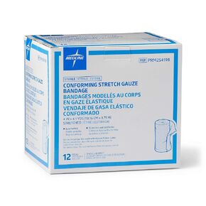 Medline Industries PRM254198Z Sterile Conforming Stretch Gauze Bandages, 4"X4.1 yds (Pack of 12) in Saudi Arabia