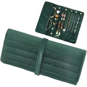 CREATCABIN Velvet Jewelry Roll Portable Jewelry Organizer Pink Foldable Necklace Ring Earrings Bracelet Displays Holder Storage Case Bags Pouch for Travel Multiple Necklaces 3.35 x 0.79 Inch in Kuwait