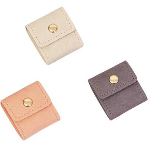3PCS Mini Travel Jewelry Pouch, Small Compact Jewelry Roll Bag Storage Case with Buckle, Portable Foldable Travel Vacation Jewelry Organizer Bag for Rings, Earrings, Necklaces (Pink, Grey, Beige) in Saudi Arabia