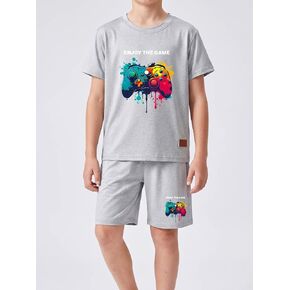 Kids Athletic Set Comfortable Breathable Trendy Print Comfy Set for Children Active Play 7-16Y in Kuwait