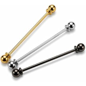 Collar Pins for Men Collar Bar Tie Pins for Dress Shirts, 3 Pcs Brass, Enhances Tie & Collar Shape for Wedding Business & Formal (Gold Silver Black) in Saudi Arabia