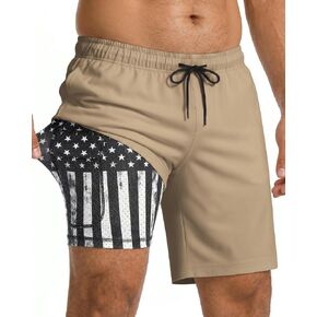 9 Inch Men Swim Trunks with USA Compression Breathable Liner Quick Dry Zipper Pockets for Beach Pool Cruise Travel in Saudi Arabia