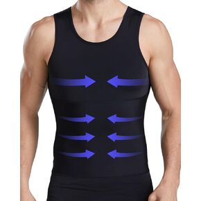 Slimming Compression Shirt Men Sleeveless Tummy Control Gynecomastia Vest Workout Tank Top Body Shaper Undershirt in Kuwait
