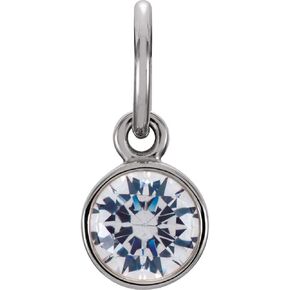 The Black Bow Sterling Silver 4mm Imitation Diamond Charm or Pendant Enhancer in Kuwait