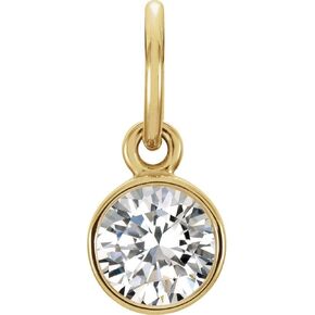 The Black Bow 14k Yellow Gold 4mm Imitation Diamond Charm or Pendant Enhancer in Kuwait