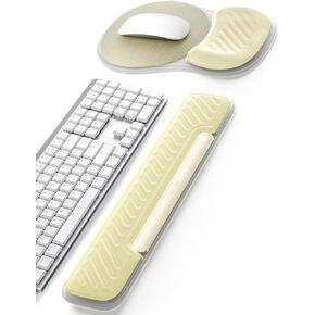 Vaydeer Keyboard and Mouse Wrist Rest Set with Sticker, 100% Full Keyboard Support Padding, Ergonomic Desk Cushion for Computer Typing Office Work Home Gaming, Memory Foam Arm Palm Hand Pain Relief in Saudi Arabia