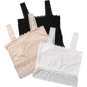 3Pcs Bralettes for Women Lace Spaghetti Strap Tank Top Tube Slim Basic Camisole Non-Padded Stretchy Bra for Daily Favor in Saudi Arabia