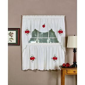 ACHIM Home Furnishings Delicious Tier and Swag Set, 58-Inch by 24-Inch, Ivory in Saudi Arabia