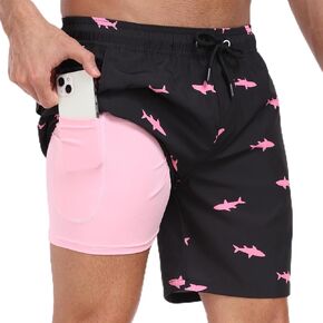 Keevoom Mens Swim Trunks Compression Liner Swimming Shorts Swimwear Quick Dry Swimsuit Bathing Suits Board Shorts in Kuwait