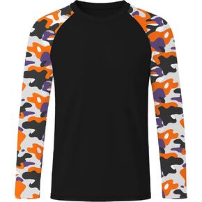 Roadbox Boys' Rash Guard Long Sleeve, UPF 50+ Kids Toddler Swim Shirt, UV Sun Protection Youth Water Shirts for Beach Surf in Kuwait