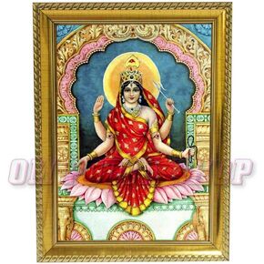 Bhuvaneshwari MATA Photo in Wooden Frame for Das Mahavidya Worship (Golden) in Saudi Arabia