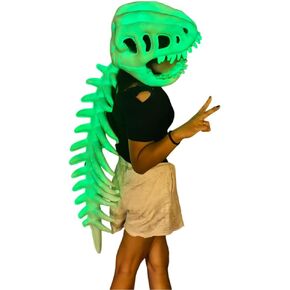ZBH1985 Glow in The Dark Dinosaur Skeleton Hat for Adults 3D Luminous Plush Hats with Dinosaur Voice in Saudi Arabia