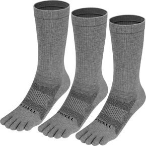 VWELL Merino Wool Toe Socks for Men and Women, Mid-Calf Five Finger Socks Athletic Running Breathable socks (3Pairs) in Kuwait