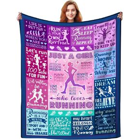 Cool Running Blanket Gifts for Girls Women Her,Run Stuff Track and Field Accessories Sports Throw Blankets,Cross Country Marathon Presents for Coach Runners Female 50"X40" in Saudi Arabia