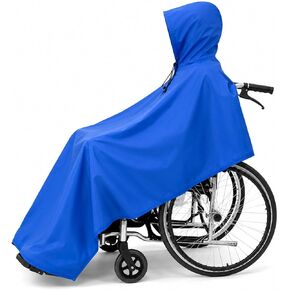 Wheelchair Adults Rain Poncho with Hood for EZ Lite Cruiser DX12 2021-Present Mobility Scooter Rain Cape Reflective Strip Rain Cover Senior Mobility Aid Raincoat,Blue Style in Saudi Arabia