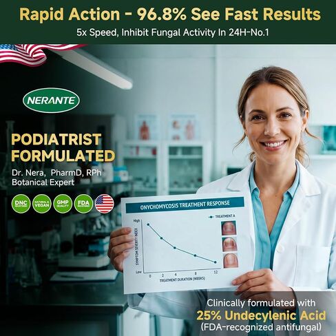 2026 Upgrade Toenail Fungus Treatment Pen,Extra Strength 25% Undecylenic Acid【GMP Certified - 7X Deep Penetration】 Nail Repair Patches Tea Tree Oil for Toenails Fingernails 6 Pens Day & Night in Kuwait