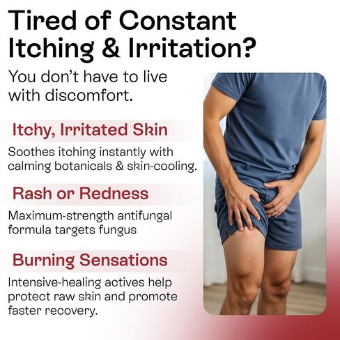 Pharmlitalia Jock Itch Care Cream for Men & Women – Anti Itch Skin Comfort Cream for Groin & Inner Thigh Care – Helps Soothe Redness, Chafing & Irritation – Fast Absorbing Formula (120ml) in Saudi Arabia