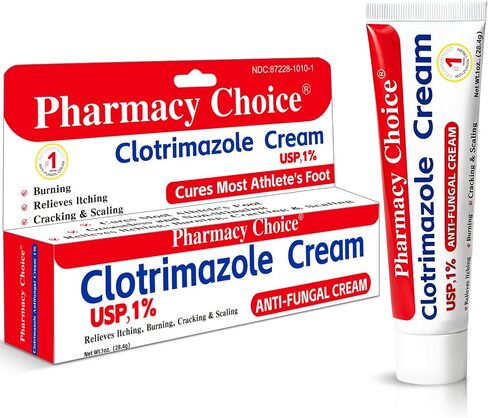 Clotrimazole Antifungal Cream 1% USP (1 oz), Anti Fungal Treatment, Relieves Itching, Burning, Cracking and Scaling Associated Athletes Foot in Saudi Arabia