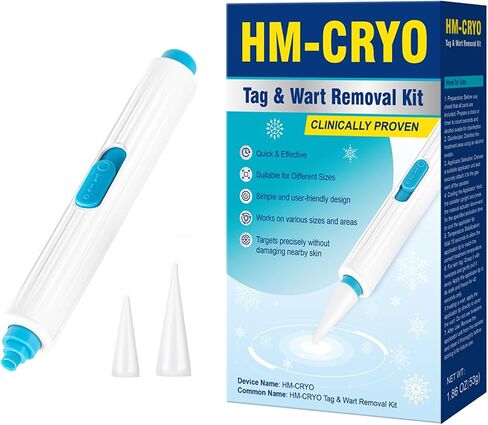 مجموعة إزالة العلامات والثآليل من Capima HM-CRYO، جهاز للاستخدام المنزلي بنقرة واحدة مع أطراف مزدوجة لإزالة علامات الجلد والثآليل-S in Kuwait