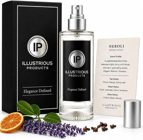 Neroli Room Spray for Home – Luxury Long-Lasting Fragrance Mist, Citrus Floral Woody Scent, Premium Glass Bottle & Gift Box, Fine-Mist Sprayer, Made in USA, 3.3 fl oz / 100 ml in Kuwait