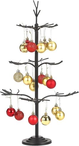 Metal Ornament Display Tree, Black Ornament Tree Display Stand, 22 Inch Christmas Tabletop Ornaments Hangers Stand, 3-Tier Wire Displays Trees for Easter Halloween Christmas Ornaments in Kuwait